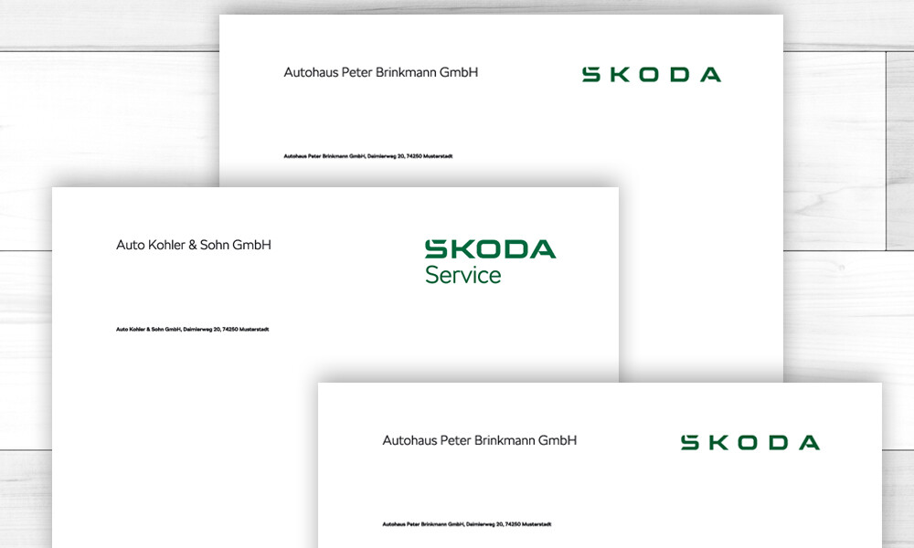 ŠKODA Briefbogen mit Firmeneindruck