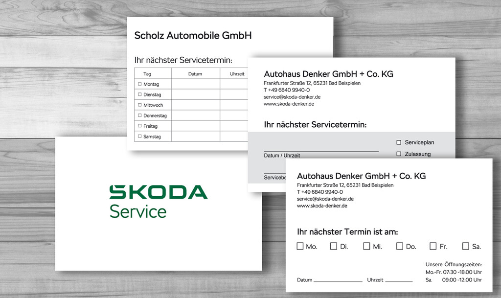 ŠKODA Service-/ Terminkarten
