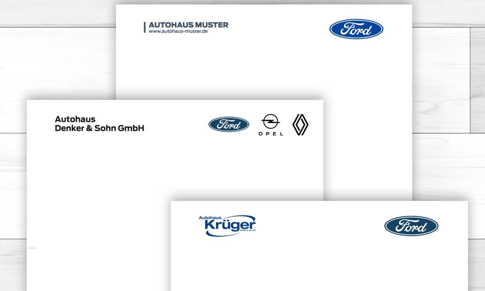 Ford Briefbogen mit Firmeneindruck