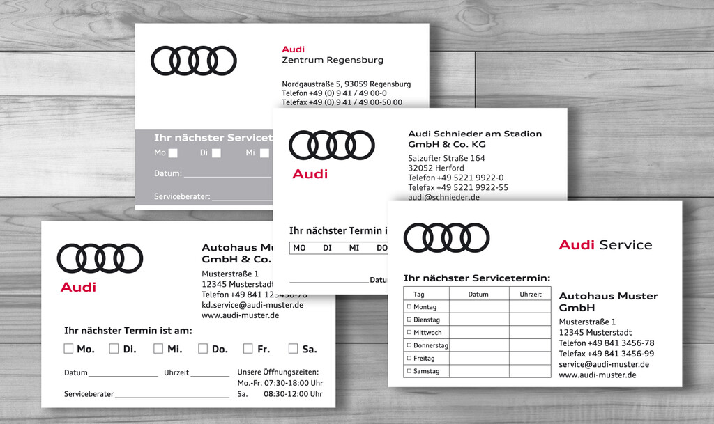 Audi Service-/ Terminkarten