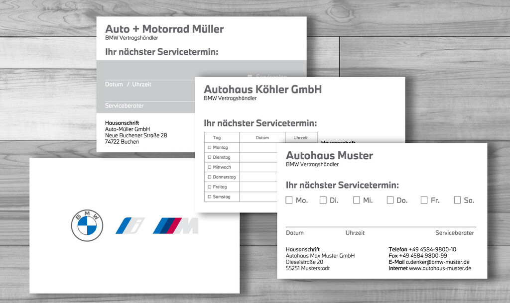 BMW Service-/ Terminkarten