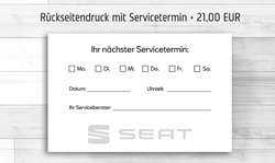 SEAT Service Visitenkarten 