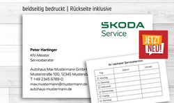 SKODA Service Visitenkarten  mit Servicetermin