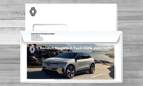 Renault Megane E-Tech mit Firmeneindruck 