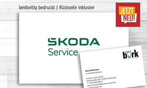 SKODA Service Visitenkarten  mit Händlerlogo