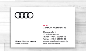 Audi Zentrum Visitenkarten  