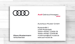 Audi Gebrauchtwagen plus Visitenkarten 